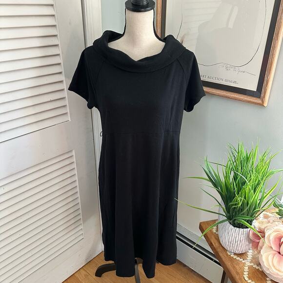 GAP MATERNITY Womens Dress Medium Black Cowl Neck Shift Wool Blend Career - Picture 1 of 11